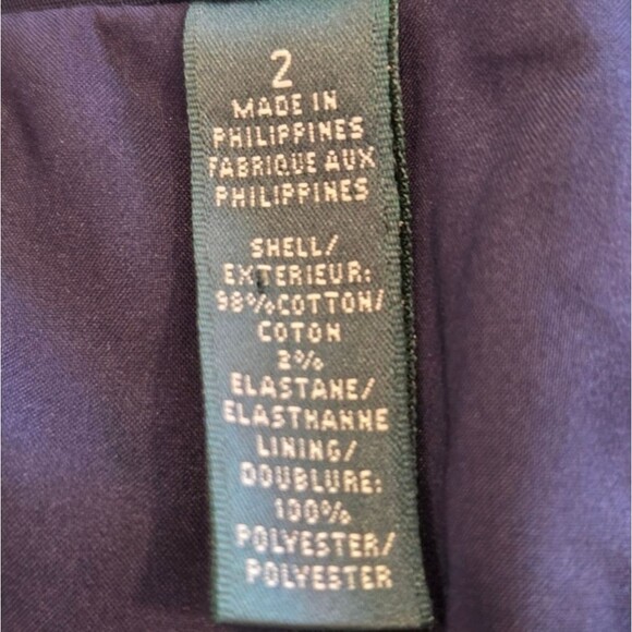 Lauren Ralph Lauren Navy Women's Blazer Gold Buttons Cotton Stretch Tailored 2 - Picture 10 of 11